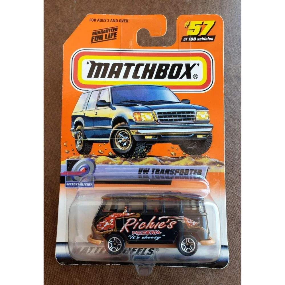 1999 Matchbox VW TRANSPORTER VOLKSWAGEN PANEL VW Richie's Pizzeria Black 57 PR5